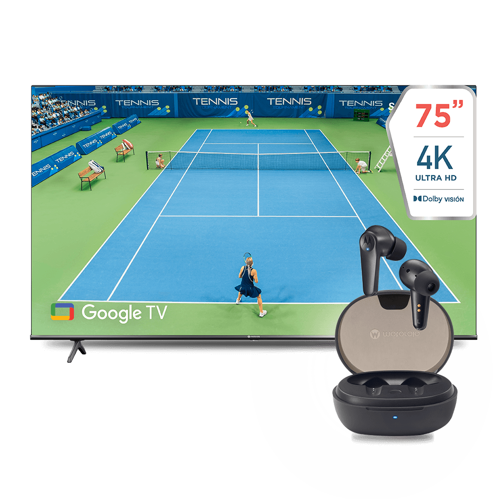 Motorola Smart TV 75" +  Moto Buds 600
